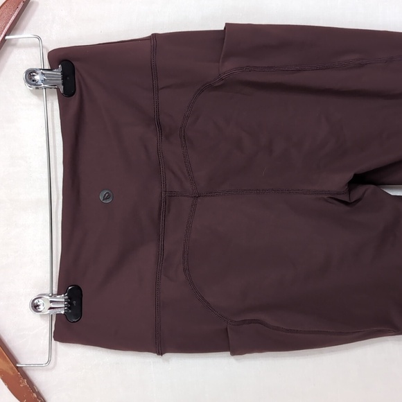 baleaf Burgundy Athletic Leggings Midrise Thigh Pockets Ankle Length Size Small - Picture 3 of 6